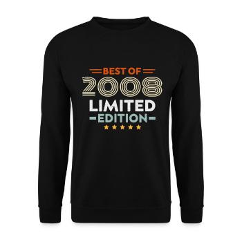 Retro 2008 Vintage 16th Anniversary Gift 16 Years - Unisex Sweatshirt - black - Front - Alina (178cm) & Michal (187cm)