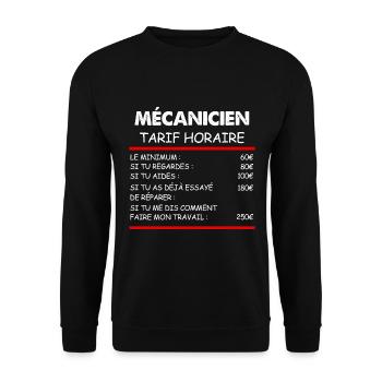 Humour Mécanicien Garage Garagiste - Sweat-shirt Unisexe - noir - Devant - Alina (178cm) & Michal (187cm)