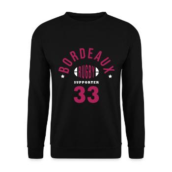 Rugby Bordeaux supporter Girondins 33 - Sweat-shirt Unisexe - noir - Devant - Alina (178cm) & Michal (187cm)