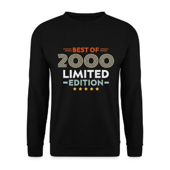 Retro 2000 Vintage Geschenk 24. Geburtstag 24 Jahre - Unisex Pullover - Schwarz - Vorne - Alina (178cm) & Michal (187cm)