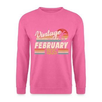 Vintage Born February 1935 89th Birthday Gift - Unisex Sweatshirt - pink - Front