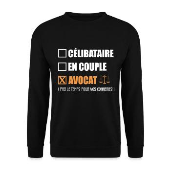 Single Couple Lawyer Humor - Avocado - Unisex Sweatshirt - black - Front - Alina (178cm) & Michal (187cm)