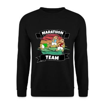 Marathon - Unisex Pullover - Schwarz - Vorne - Alina (178cm) & Michal (187cm)