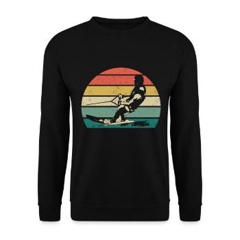 Wakeboarden Herzschlag Wakeboard Wakeboarder - Unisex Pullover - Schwarz - Vorne - Alina (178cm) & Michal (187cm)