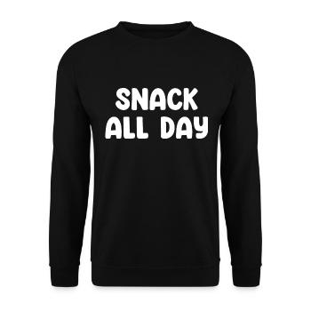 Snack All Day - Unisex Pullover - Schwarz - Vorne - Alina (178cm) & Michal (187cm)