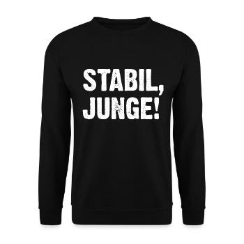 Stabil Junge! - Unisex Pullover - Schwarz - Vorne - Alina (178cm) & Michal (187cm)