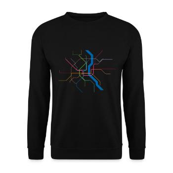 Subway Cologne (dunkel) - Unisex Pullover - Schwarz - Vorne - Alina (178cm) & Michal (187cm)