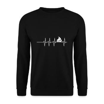 Battement de coeur de bateau à voile - Sweat-shirt Unisexe - noir - Devant - Alina (178cm) & Michal (187cm)
