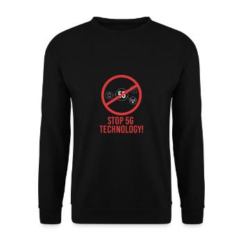 Stop 5G mobile network technology anti radiation - Unisex Sweatshirt - black - Front - Alina (178cm) & Michal (187cm)