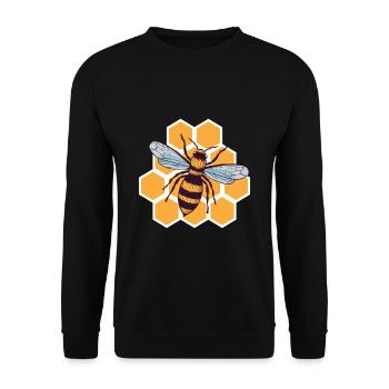 Imker Imkerei Bienen Bienenwabe gelb - Unisex Pullover - Schwarz - Vorne - Alina (178cm) & Michal (187cm)
