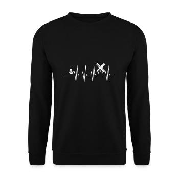 Netherlands Holland Windmill Tulips Heartbeat - Unisex Sweatshirt - black - Front - Alina (178cm) & Michal (187cm)