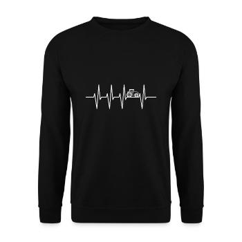 Tractor Trecker Farmer Heartbeat ECG Tractors - Unisex Sweatshirt - black - Front - Alina (178cm) & Michal (187cm)