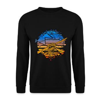Batteur percussion vintage musicien - Sweat-shirt Unisexe - noir - Devant - Alina (178cm) & Michal (187cm)