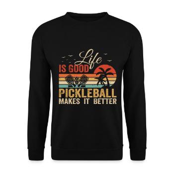 Pickleball Player Pickleball Lover - Sweat-shirt Unisexe - noir - Devant - Alina (178cm) & Michal (187cm)