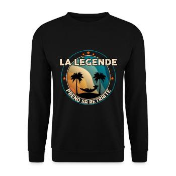 La légende prend sa retraite, cadeau carrière - Sweat-shirt Unisexe - noir - Devant - Alina (178cm) & Michal (187cm)