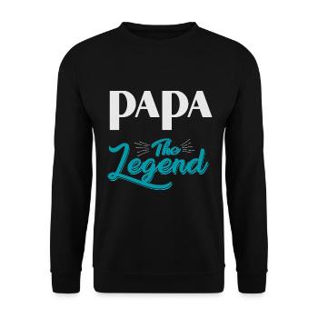 Papa The Legend - Unisex Sweatshirt - black - Front - Alina (178cm) & Michal (187cm)