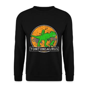 Tontonsaurus Neveux Et Nièce Dinosaures - Sweat-shirt Unisexe - noir - Devant - Alina (178cm) & Michal (187cm)