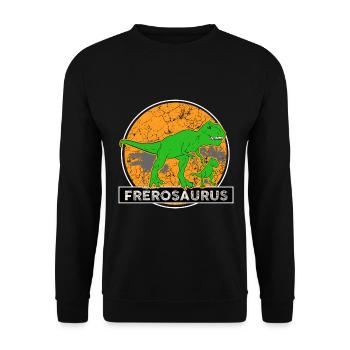 Frèrosaurus Mon Grand Frère Protecteur Dinosaure - Sweat-shirt Unisexe - noir - Devant - Alina (178cm) & Michal (187cm)