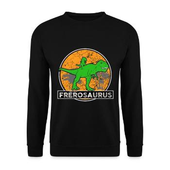 Frèrosaurus Mon Super Frère Dinosaure - Sweat-shirt Unisexe - noir - Devant - Alina (178cm) & Michal (187cm)