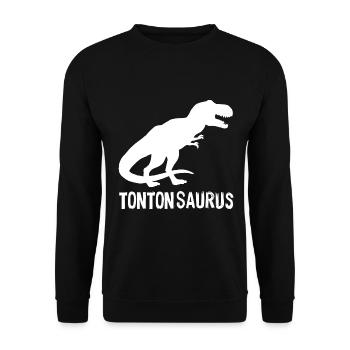 Tontonsaurus Une vraie légende Cadeau Tonton - Sweat-shirt Unisexe - noir - Devant - Alina (178cm) & Michal (187cm)