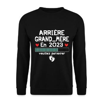 Arrière Grand Mère En 2023 - Sweat-shirt Unisexe - noir - Devant - Alina (178cm) & Michal (187cm)