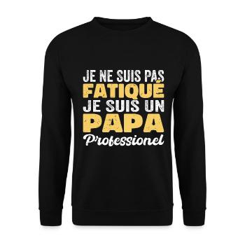 Je suis papa | humour papa drôle | fête des pères - Sweat-shirt Unisexe - noir - Devant - Alina (178cm) & Michal (187cm)