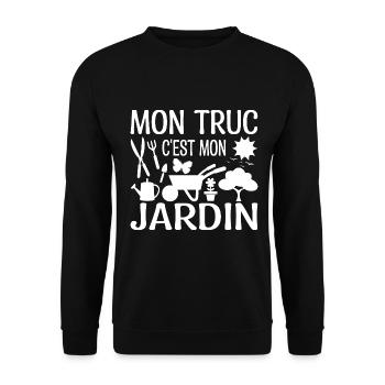 Mon Truc C'est Mon Jardin | Cadeau - Sweat-shirt Unisexe - noir - Devant - Alina (178cm) & Michal (187cm)