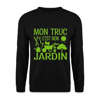 Mon Truc C'est Mon Jardin | Cadeau Jardinière - Sweat-shirt Unisexe - noir - Devant - Alina (178cm) & Michal (187cm)