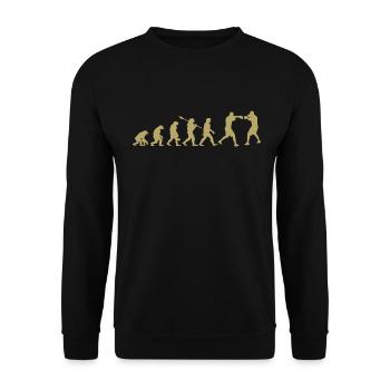 Evolution des Boxens | Boxer-Geschenk - Unisex Pullover - Schwarz - Vorne - Alina (178cm) & Michal (187cm)