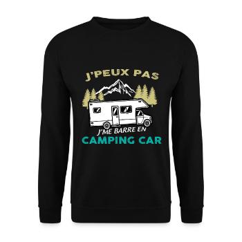 Camping-car camping-cariste - Sweat-shirt Unisexe - noir - Devant - Alina (178cm) & Michal (187cm)