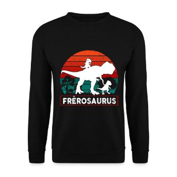Grand Frèrosaurus Cadeau Grand Frere - Sweat-shirt Unisexe - noir - Devant - Alina (178cm) & Michal (187cm)