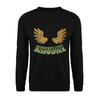 jehudiel e 95 - Unisex Pullover - Schwarz - Vorne - Alina (178cm) & Michal (187cm)