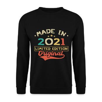 Hergestellt im Jahr 2021 | Limitierte Auflage 2021 | Original - Unisex Pullover - Schwarz - Vorne - Alina (178cm) & Michal (187cm)