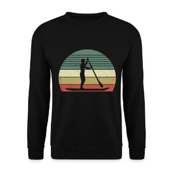 Retro-Paddelsurfen - Unisex Pullover - Schwarz - Vorne - Alina (178cm) & Michal (187cm)