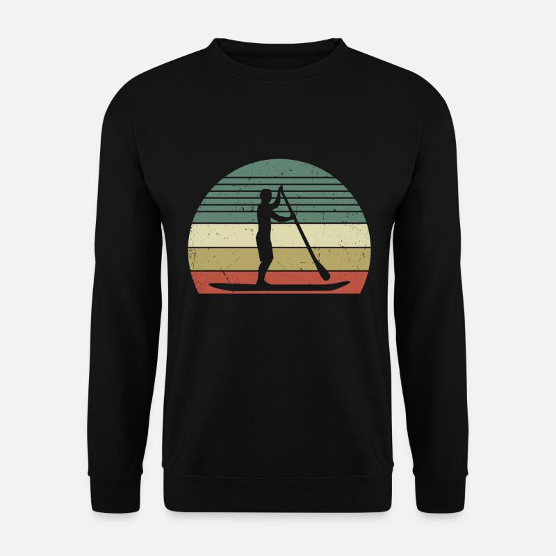Retro Paddle Surfing - Unisex Sweatshirt - black