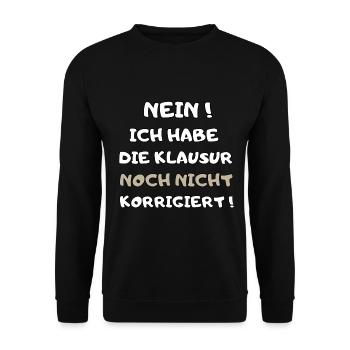 lustiger, witziger Lehrer Spruch Geschenk Lehrerin - Unisex Pullover - Schwarz - Vorne - Alina (178cm) & Michal (187cm)
