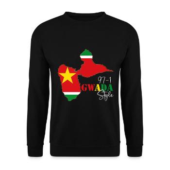 Gwada Style Cadeau Guadeloupe 971 - Sweat-shirt Unisexe - noir - Devant - Alina (178cm) & Michal (187cm)
