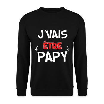 Je Vais Etre Papy Annonce Bébé - Sweat-shirt Unisexe - noir - Devant - Alina (178cm) & Michal (187cm)