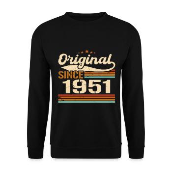Vintage 1951 original | Cadeau d’anniversaire 1951 - Sweat-shirt Unisexe - noir - Devant - Alina (178cm) & Michal (187cm)