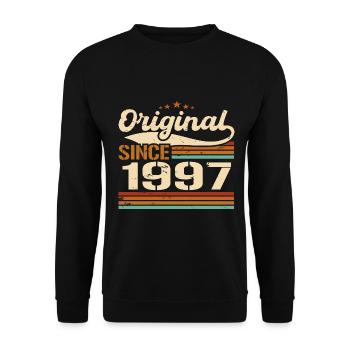 Original 1997 Vintage | Geburtstagsgeschenk 1997 - Unisex Pullover - Schwarz - Vorne - Alina (178cm) & Michal (187cm)