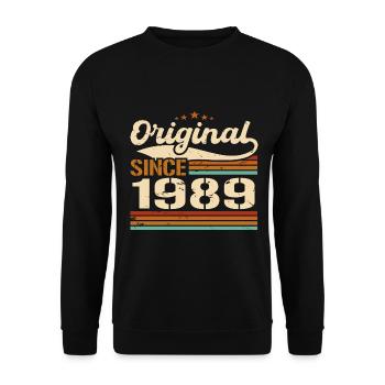Original 1989 Vintage | Cadeau D’anniversaire 1989 - Sweat-shirt Unisexe - noir - Devant - Alina (178cm) & Michal (187cm)
