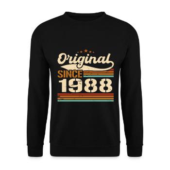 Original 1988 Vintage | Cadeau D’anniversaire 1988 - Sweat-shirt Unisexe - noir - Devant - Alina (178cm) & Michal (187cm)