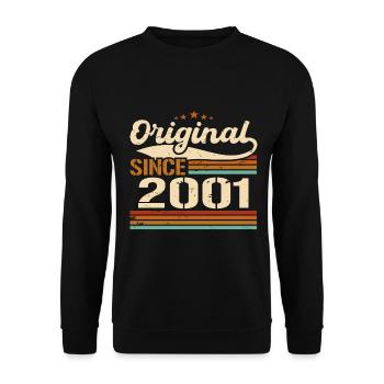 Original 2001 Vintage | Geburtstagsgeschenk 2001 - Unisex Pullover - Schwarz - Vorne - Alina (178cm) & Michal (187cm)