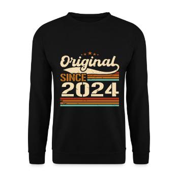 Original 2024 Vintage | Birthday Gift 2024 - Unisex Sweatshirt - black - Front - Alina (178cm) & Michal (187cm)