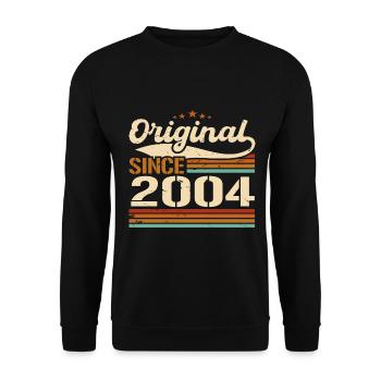 Original 2004 Vintage | Geburtstagsgeschenk 2004 - Unisex Pullover - Schwarz - Vorne - Alina (178cm) & Michal (187cm)