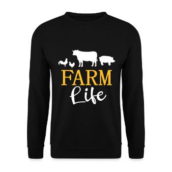 Ferme vie fermier fermier vache poulet cochon - Sweat-shirt Unisexe - noir - Devant - Alina (178cm) & Michal (187cm)