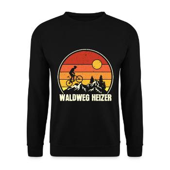 Waldweg Heizer Downhill Mountainbike Fahrrad - Unisex Pullover - Schwarz - Vorne - Alina (178cm) & Michal (187cm)