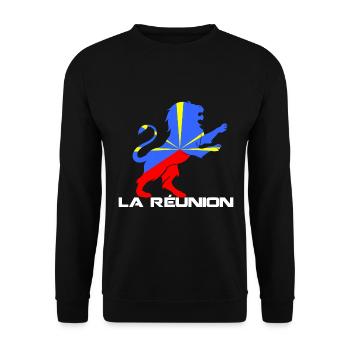 La Réunion Lion Puissance et Courage - Sweat-shirt Unisexe - noir - Devant - Alina (178cm) & Michal (187cm)