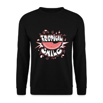 Sommer Lachen Tropisch - Unisex Pullover - Schwarz - Vorne - Alina (178cm) & Michal (187cm)