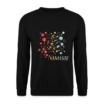 Yoga, Chakra, Namaste - Unisex Pullover - Schwarz - Vorne - Alina (178cm) & Michal (187cm)